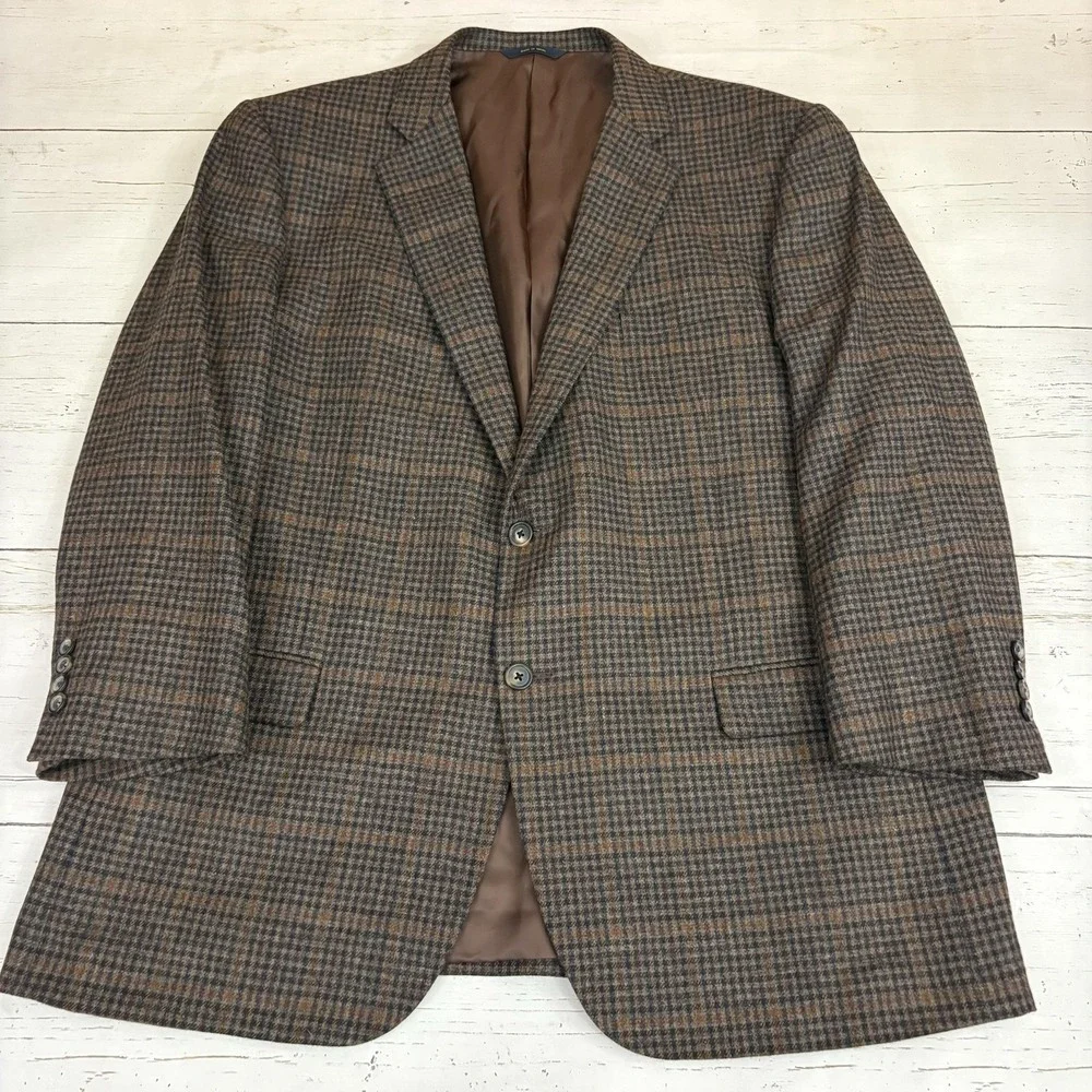 Brooks Brothers Madison Blazer E Thomas Wool Houndstooth Check 46R